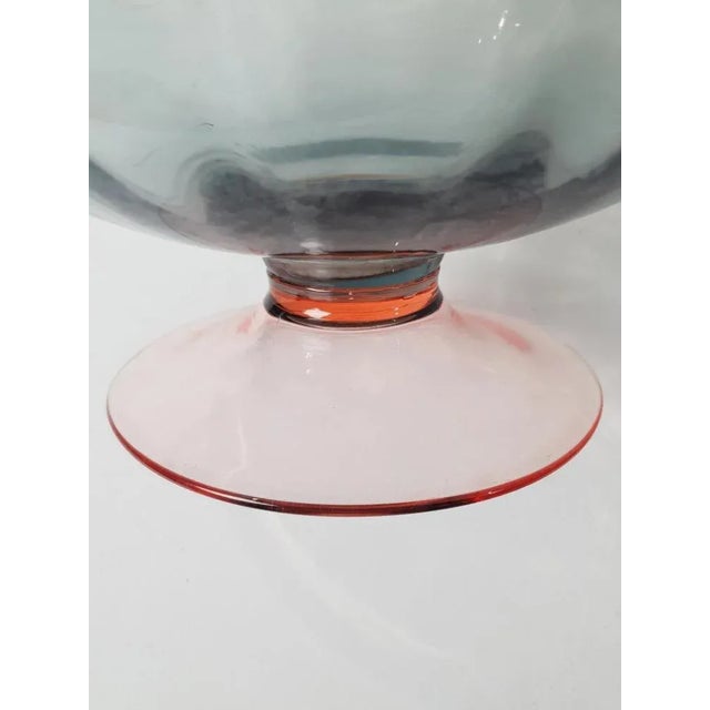 Large Pink and Gray Murano Glass Vase, 1980s For Sale - Image 9 of 10
