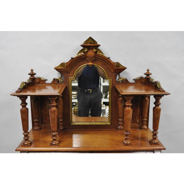 Antique Victorian Burl Walnut Slant Front Secretary Writing Desk With Mirror For Sale - Image 4 of 18