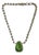 1980s Vintage Southwestern Navajo Americana Carico Lake Sterling & Green Turquoise Pendant Necklace For Sale