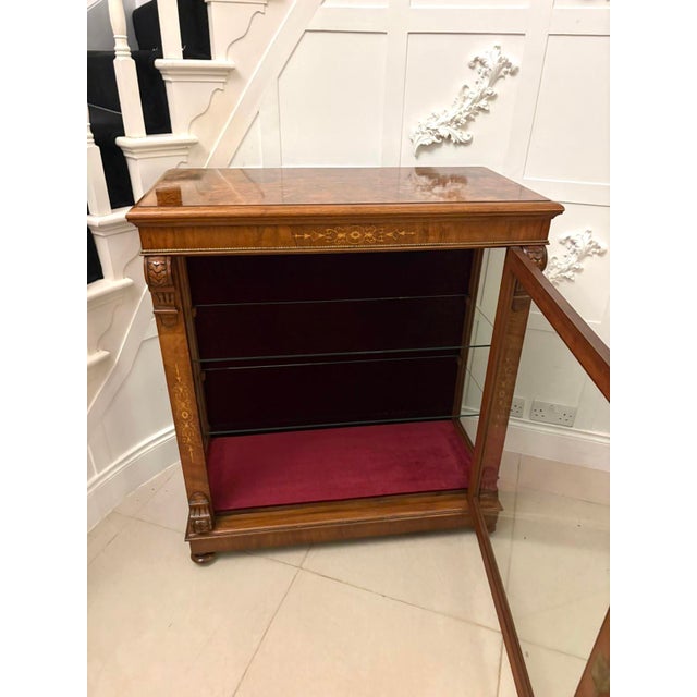 Antique Mid-19th Century Inlaid Mahogany Display Cabinet, 1860s For Sale - Image 9 of 15