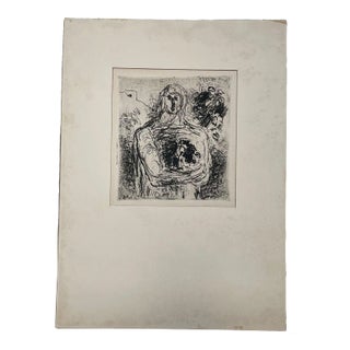 Original 1938 Robert Mallory 'Abundance' Expressionist Portrait Mexico Etching For Sale