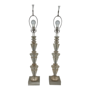 Vintage French Lucite Stack Lamps