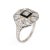 Elegant & finely detailed Art Deco era ring (circa 1920s to 1930s) crafted in 900 platinum. Old mine and single cut...