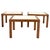 Set of Mid Century Solid Walnut Bases Travertine Tops End Side Occasional Tables For Sale - Image 9 of 11