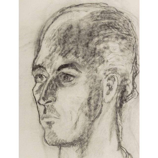 Manfred Schwartz (American, b. Poland, 1909-1970), Portrait of a Man, Charcoal on Paper, with the artist's signature...