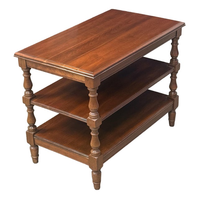 Vintage Pennsylvania House Cherry Regency Style Tiered End Table For Sale