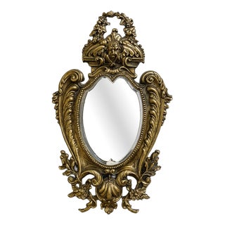 Louis XV Rococo Gilt Bronze Putto Mirror For Sale
