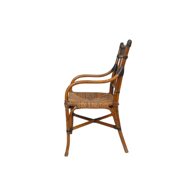 Rush Seat Bamboo Dining Chairs, Set of 10 For Sale - Image 4 of 11