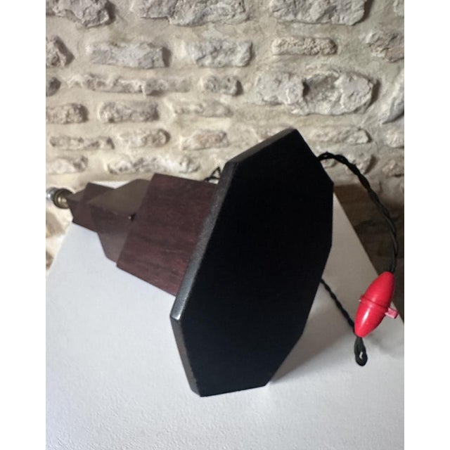 Brown Vintage Art Deco Cubist Table Lamp, 1930 For Sale - Image 8 of 17