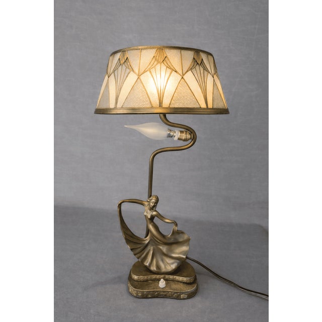 Metal Art Deco Bronze Table Lamp, 1925 For Sale - Image 7 of 7