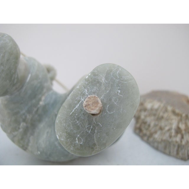 Green Nelson Takkiruq Canadian Soapstone Fisherman Sculpture Statue For Sale - Image 8 of 10