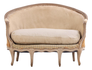 French Louis XV Style Painted Six-Leg Settee, Late 19th C