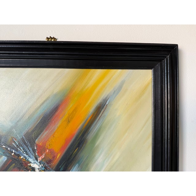 1980s Vintage Roy Pierce Abstract Expressionist Oil on Canvas Painting – Framed For Sale - Image 5 of 10