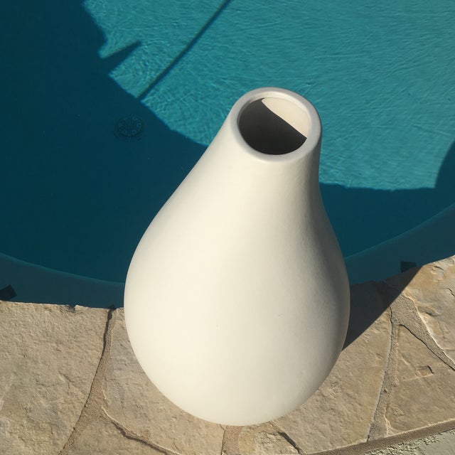 West Elm White Matte Finish Teardrop Floor Vase Chairish