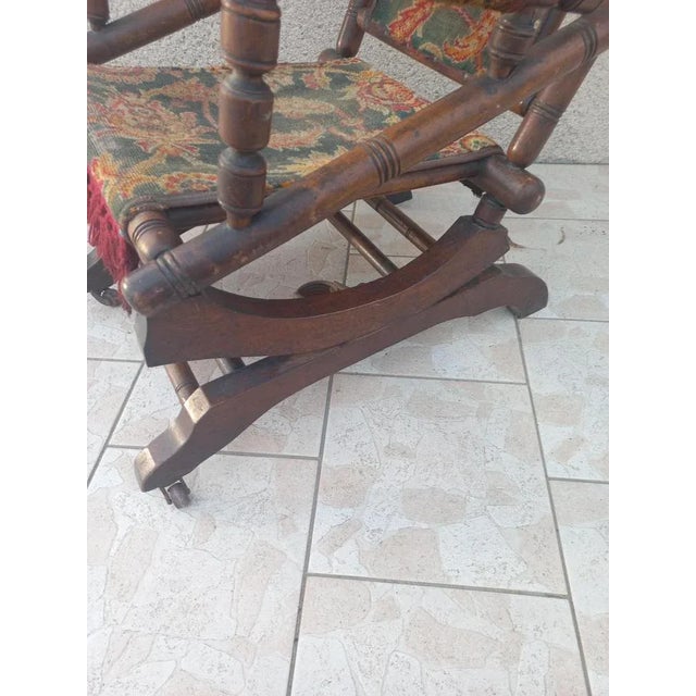 Brown Napoleon III Bamboo Style Rocking Chair For Sale - Image 8 of 13