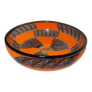 Hand Blown Orange Harry Stuart RPM Studios Centerpiece Bowl Art Glass Sculpture