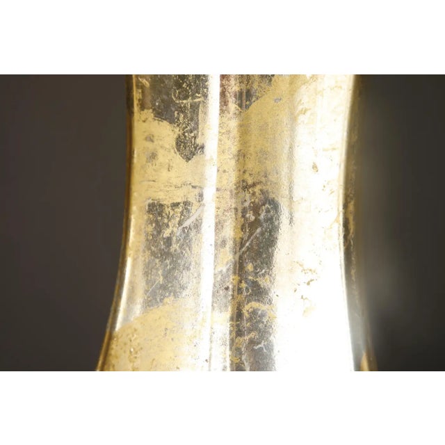 1950s Italian Mercury Glass Table Lamps With Gilt Brass Bases, Murano - a Pair For Sale - Image 10 of 15