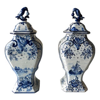 Vintage Vases in Earthenware, 1940s, Set of 2 For Sale