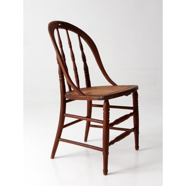 Antique Windsor Bow Back Chair With Cane Seat For Sale - Image 15 of 17