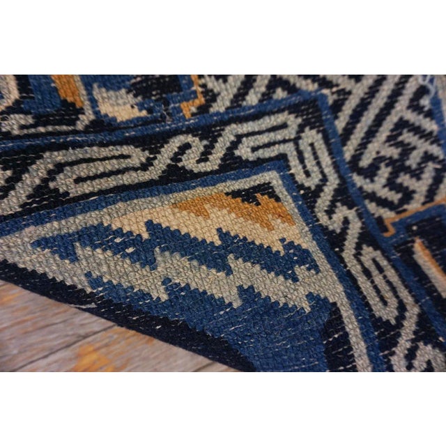 1920s Navy Blue Animals Traditional Antique Chinese Baotou Rug 2'2" X 4'6" Knotted Wool Carpet For Sale - Image 12 of 12