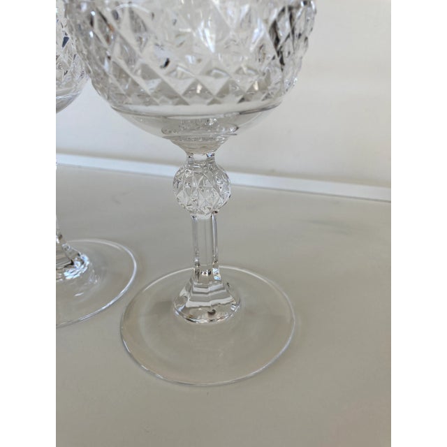 French Provincial Vintage Clear Cut Crystal "Cristal De Paris" Wine Glasses- Set of 3 For Sale - Image 3 of 6