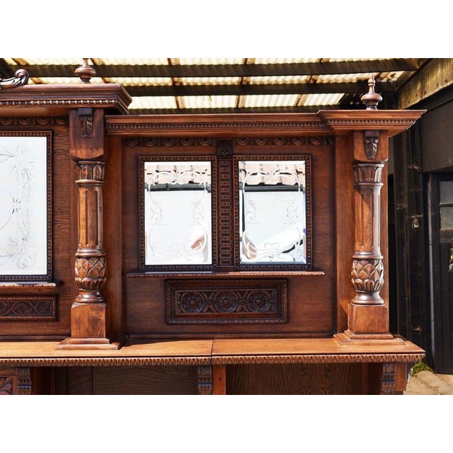 Victorian Carved Oak Front and Back Bar, 1980 For Sale - Image 11 of 18