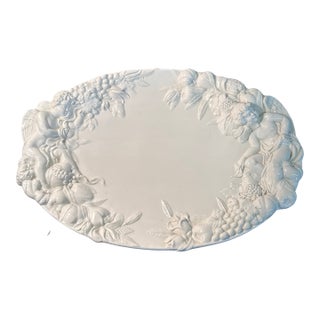 1980s Italian Ceramic Platter Made for Gumps. Fruit and Cherubs For Sale