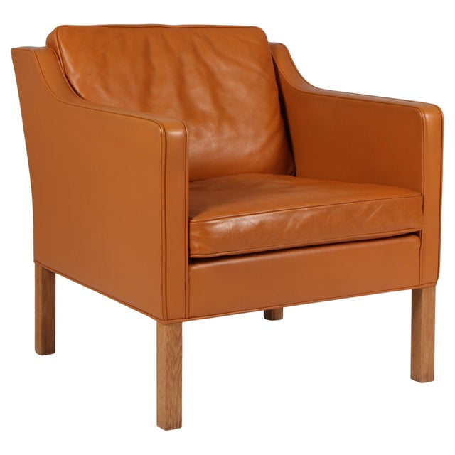 Brown Model 2321 Lounge Chair in Cognac Leather by Børge Mogensen for Fredericia, 1960s For Sale - Image 8 of 8
