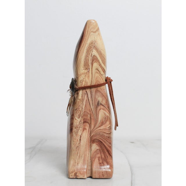 Figurative Vintage Hand Carved Soapstone Howling Wolf Figurine For Sale - Image 3 of 11
