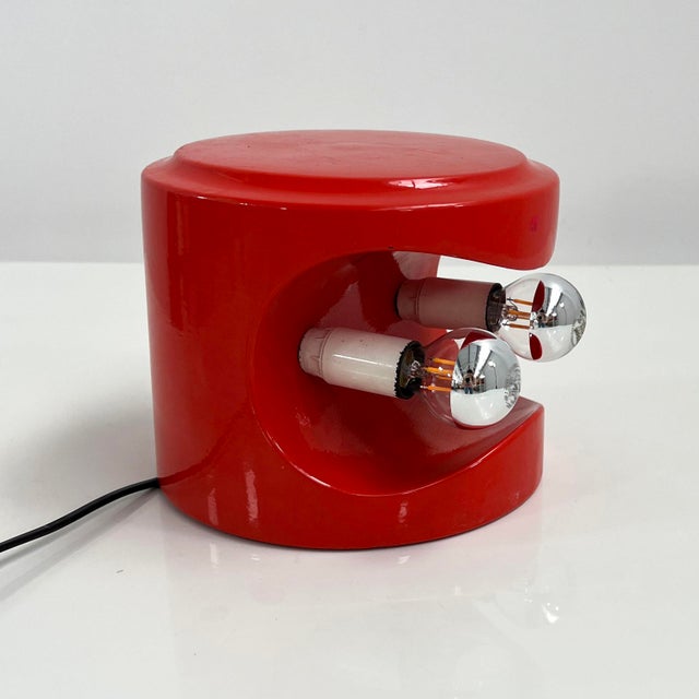 Red Stacking Ceramic Table Lamp from Perdomello, 1970s For Sale - Image 6 of 8
