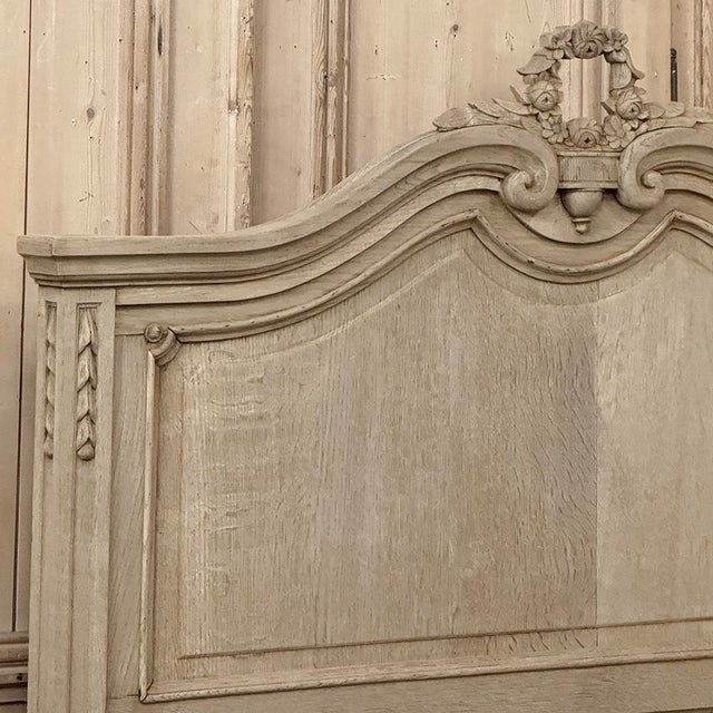 Antique Country French Louis XVI Stripped Oak Full-Size Bed For Sale In Baton Rouge - Image 6 of 18