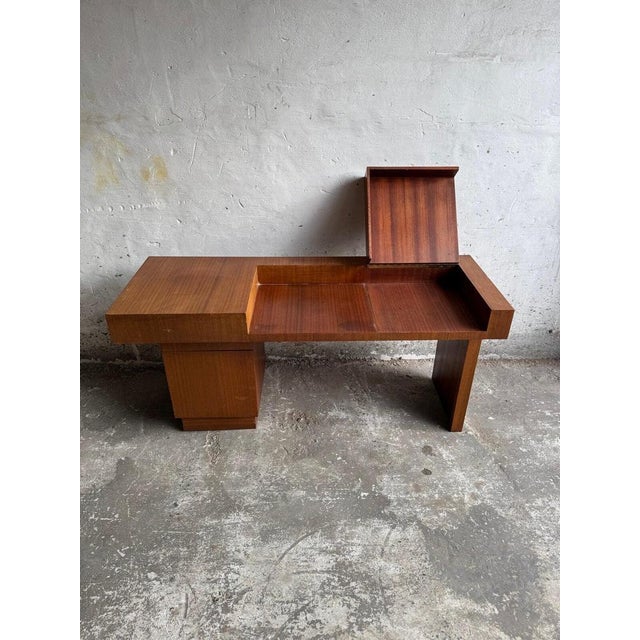 Vintage Modern Writing Desk This beautifully designed vintage writing desk combines functional storage with a sleek,...