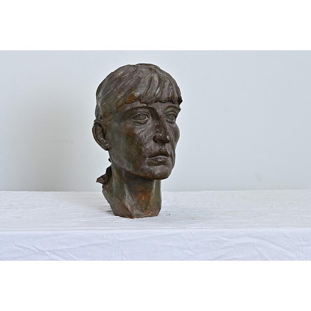 Early 20th Century French Vintage Massive Plaster Bust of a Woman For Sale - Image 5 of 8