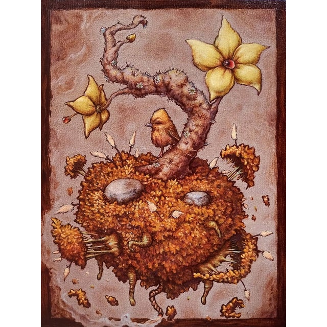 Version XIV by 3rd Version (Ben Patterson) | Oil on cradled wood panel Abstract depiction of textured organic forms. For Sale