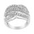 Contemporary .925 Sterling Silver 1.0 Cttw Channel Set Alternating Round and Baguette Diamond Cross-over Bypass Ring Band (I-J Color, I2-I3 Clarity) - Size 7 For Sale - Image 3 of 6