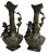 Art Nouveau A Pair of French Centennial Art Nouveau Pewter and Bronze Carved Vases For Sale - Image 3 of 10