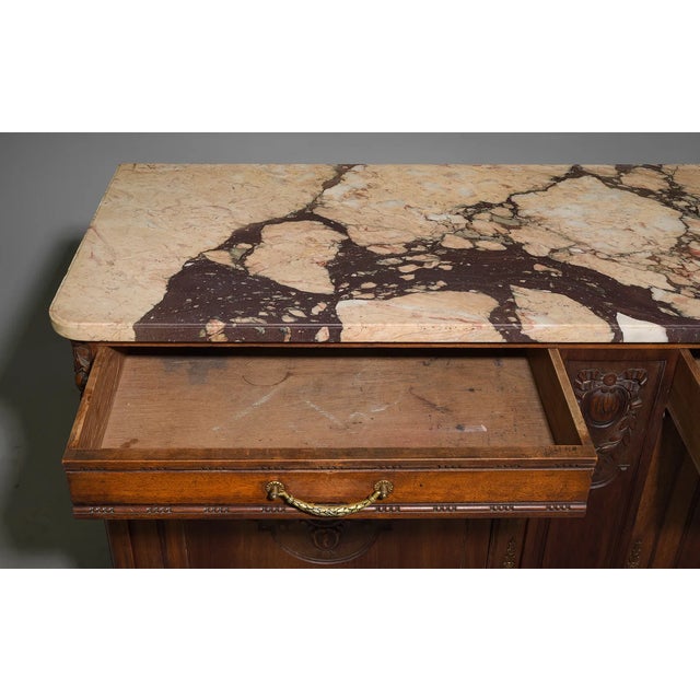 French Louis XVI Style Marble Top Buffet / Sideboard C1800's For Sale - Image 3 of 7