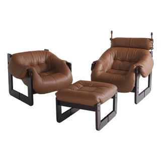 Percival Lafer Mp-97 Chairs + Ottoman, a Set For Sale