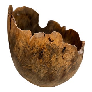 Studio Craft Live Edge Olive Wood Bowl For Sale