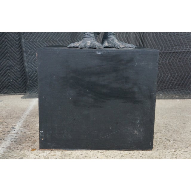 Jack Dowd 1996 Life Size Penguin Butler Dumb Waiter Hydrocal Sculpture 64" For Sale - Image 9 of 17
