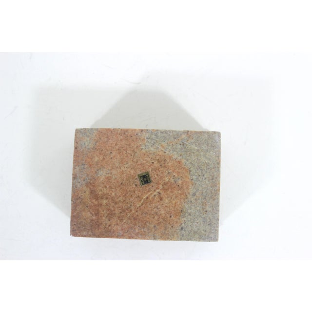 Stone Late 20th Century Vintage Carved Stone Rectangle Box For Sale - Image 7 of 9