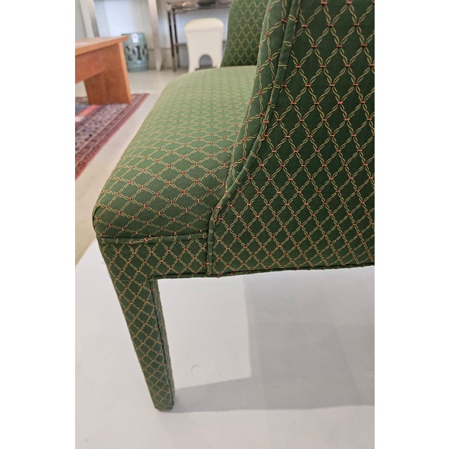 Tailored Upholstered High Back Club Chairs - A Pair For Sale - Image 4 of 8