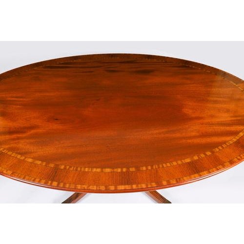 1980s Vintage Oval Mahogany Tilt Top Dining Table by William Tillman, 1980s For Sale - Image 5 of 18