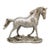 Vintage Silver-Tone Metal Horse Sculpture on Rocky Base For Sale