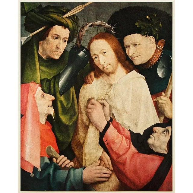 Paper 1955 After Bosch "Christ Crowned With Thorns", Vintage Full-Color Print For Sale - Image 7 of 8