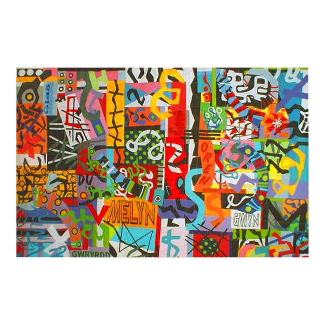 'Taffiti Graffiti' Contemporary Quilt by Bethan Ash For Sale