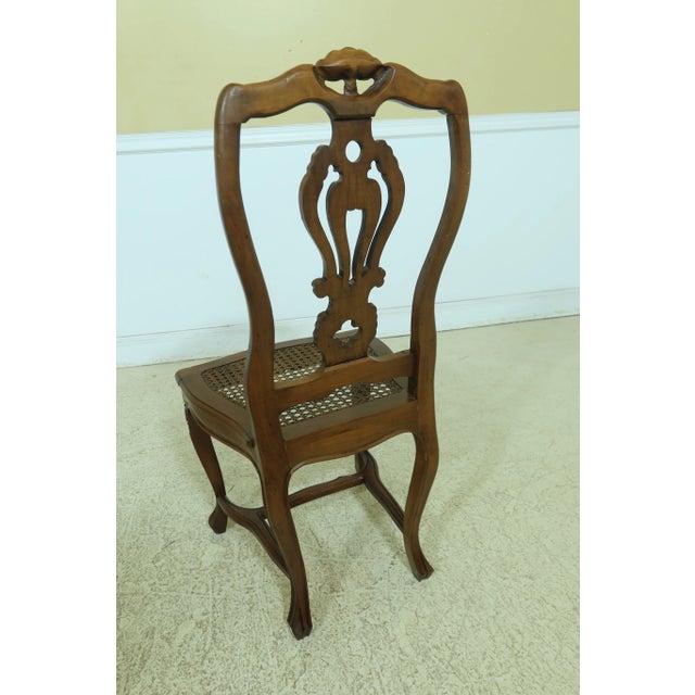 Set of 8 Italian Walnut Cane Seat Dining Room Chairs For Sale - Image 9 of 13