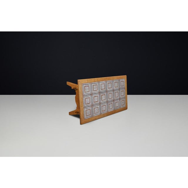 Wood Scandinavian Modern Oak Coffee Table with Tiled Top, Denmark, 1950s For Sale - Image 7 of 10