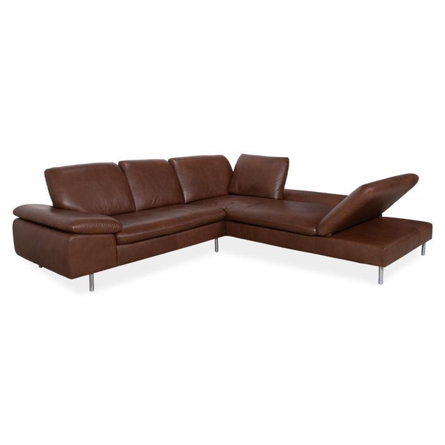 Loop Leather Corner Sofa in Brown with Manual Function by Willi Schillig For Sale - Image 6 of 17