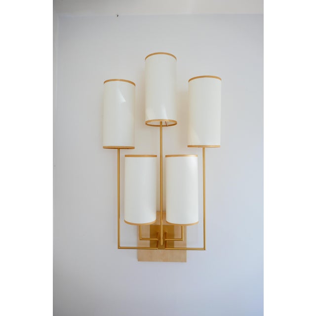Wall Sconce Tiges5 in Patinated Gold Metal and Fabric by Aymeric Lefort For Sale - Image 14 of 14